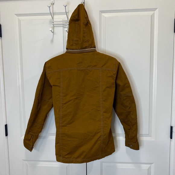 KÜHL Kollusion Waxed Canvas Hooded Jacket Brown Men’s Medium EUC - Picture 4 of 16